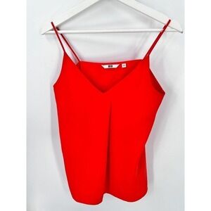 Uniqlo Drape A-line V-Neck Camisole Tank Top Red Women's Small